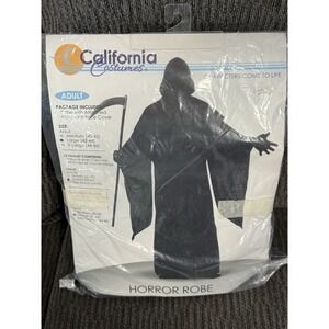 California Costumes Horror Robe Black Hooded Grim Reaper Adult Large 01145
